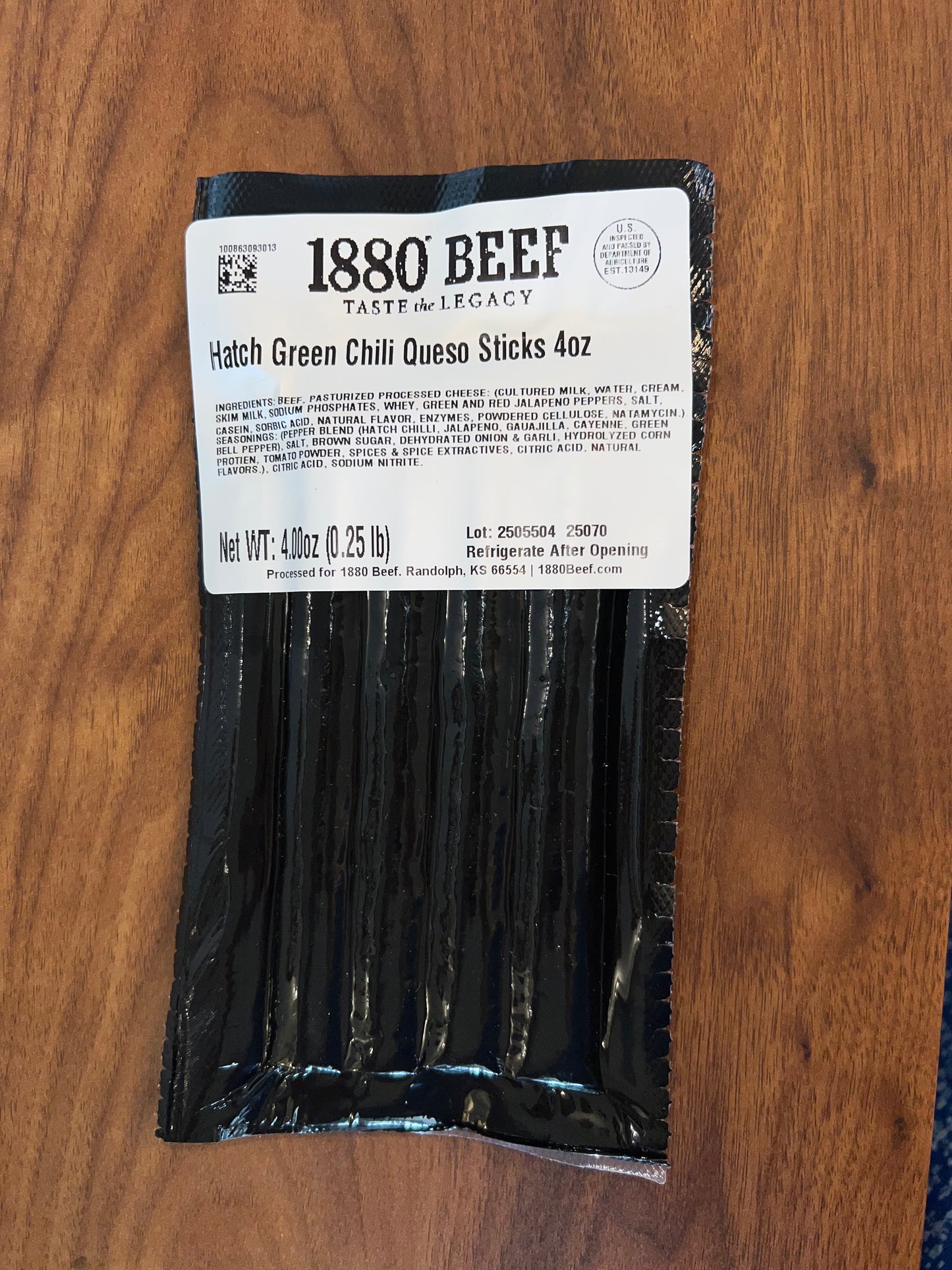 Hatch Green Chili Queso Beef Sticks