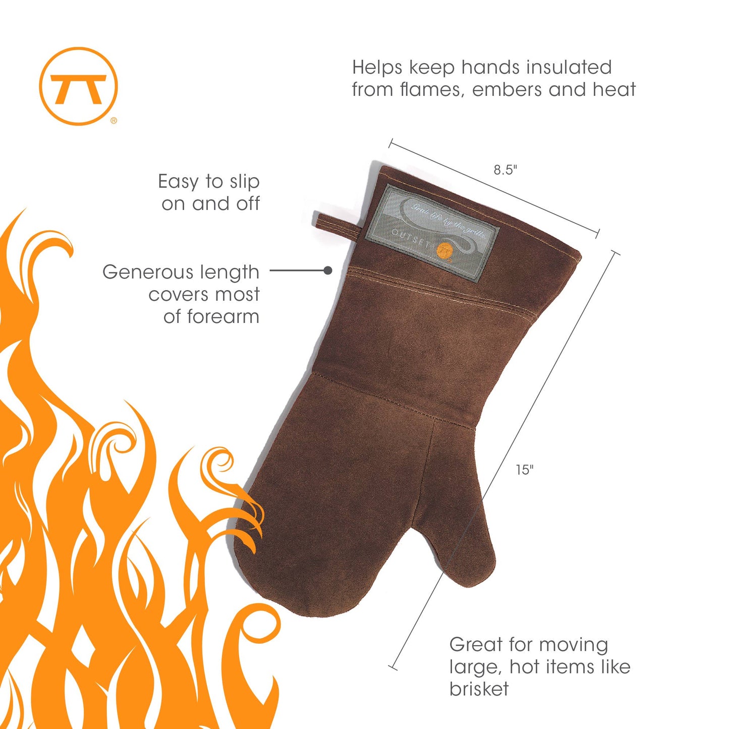 Outset Brown Leather Grill Mitt
