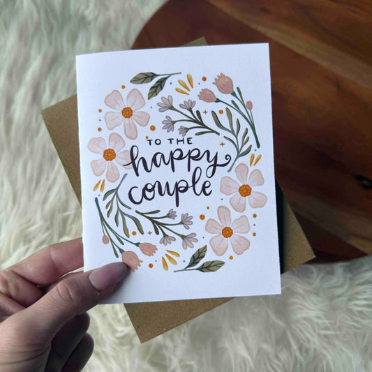 "To the happy couple" Wedding Card