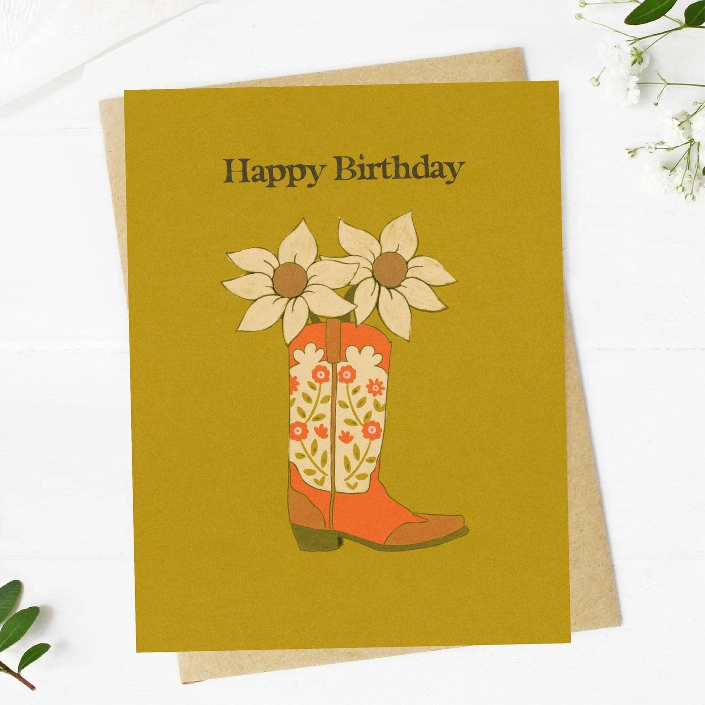 Happy Birthday Cowboy Boot Birthday Card