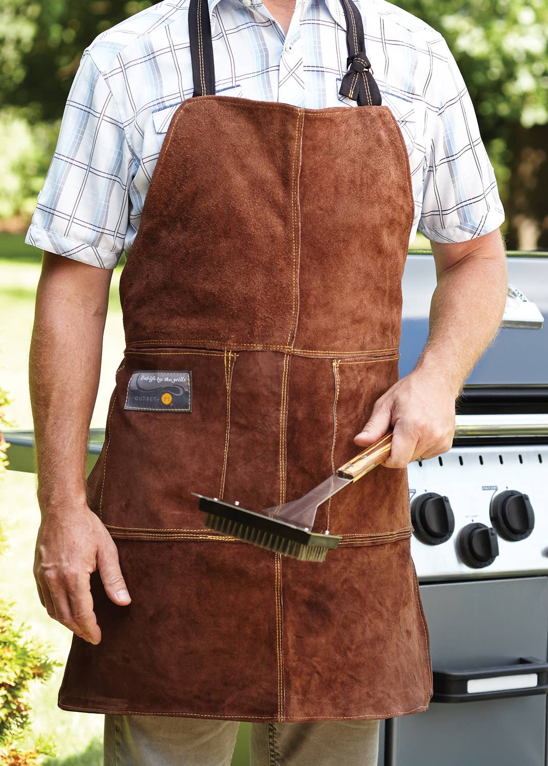 Brown Leather Grill Apron